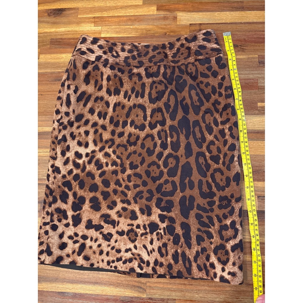 Rafaella Pencil Skirt Womens 6P Brown Excellent Leopard Print Petite Stretch